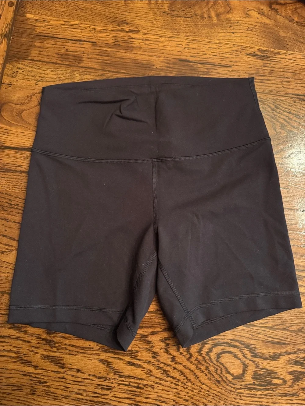 Lululemon High Waist Black Women's Active Bike  Shorts Size 10 Wunder Train